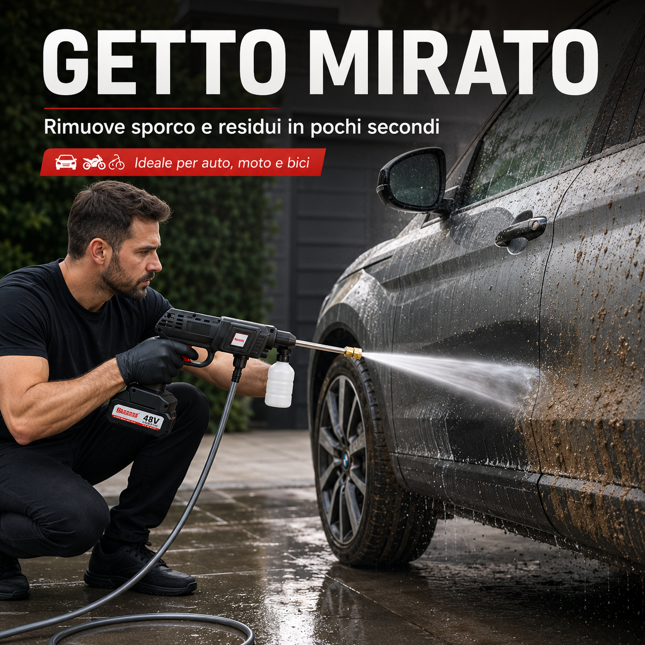 HydroPronto™ Power Idropulitrice elettrica compatta con alimentazione via cavo per auto, moto e superfici esterne
