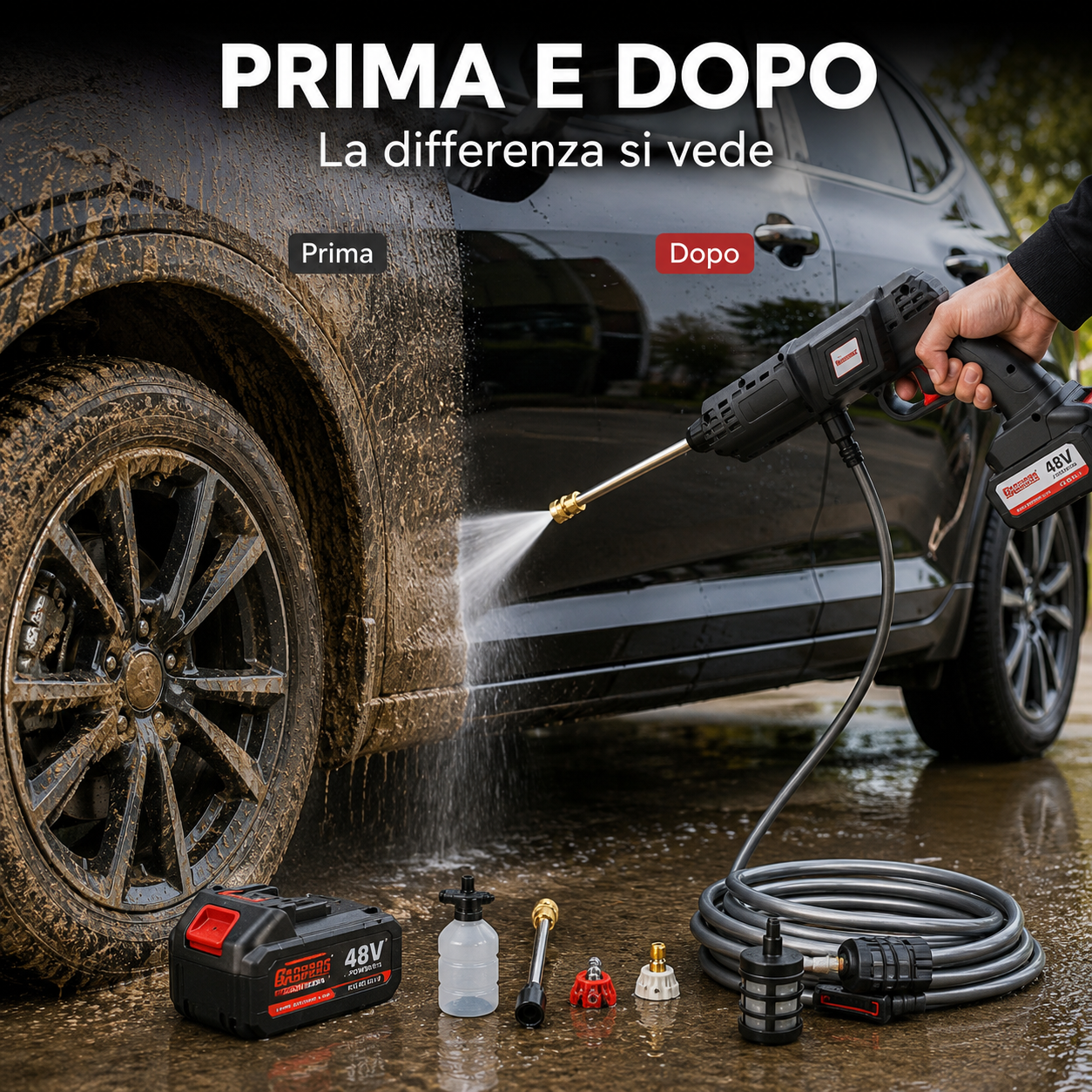 HydroPronto™ Power Idropulitrice elettrica compatta con alimentazione via cavo per auto, moto e superfici esterne