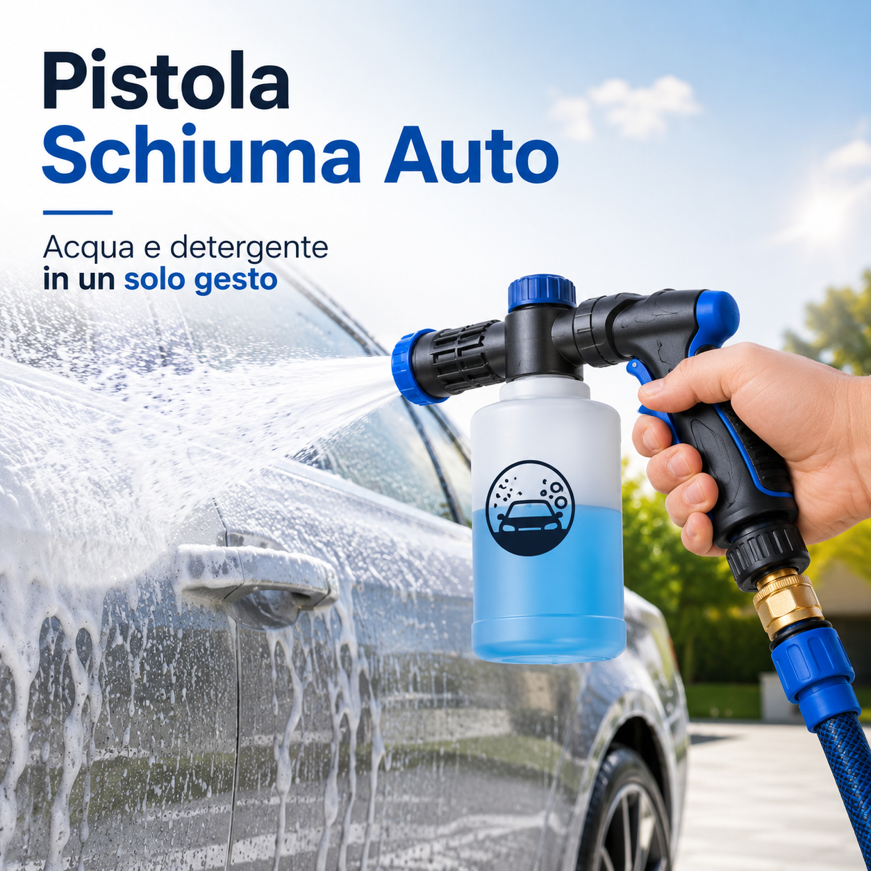 Pistola Schiuma Auto con Contenitore Sapone